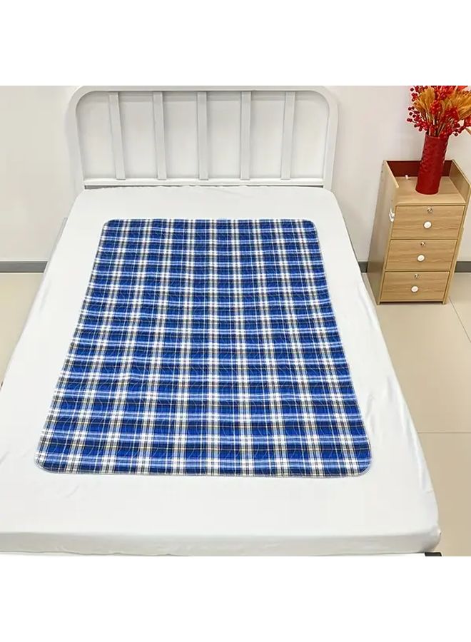 Blue Reusable Washable Bed Pad Non Slip Highly Absorbent Leak Proof Protection - Image 5